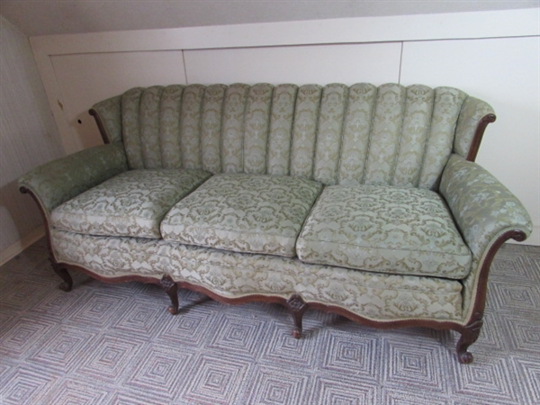 ANTIQUE FRENCH WOOD FRAMED SOFA