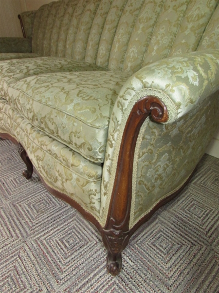 ANTIQUE FRENCH WOOD FRAMED SOFA