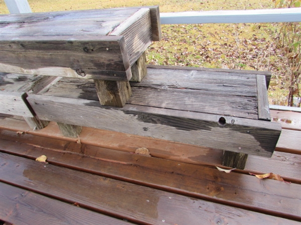 3 RUSTIC WOOD BENCHES