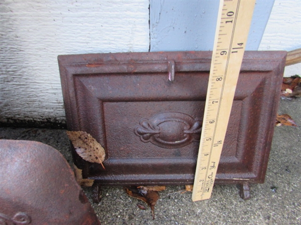 ASSORTED CAST IRON STOVE PARTS
