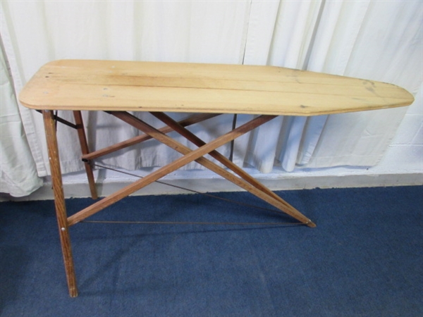 VINTAGE WOODEN IRONING BOARD