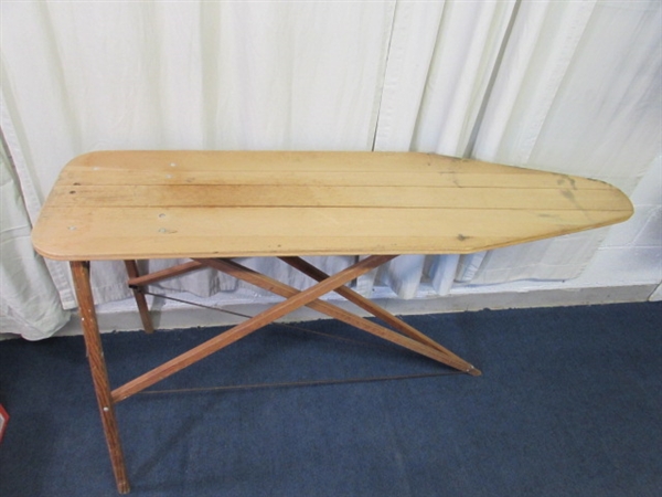 VINTAGE WOODEN IRONING BOARD