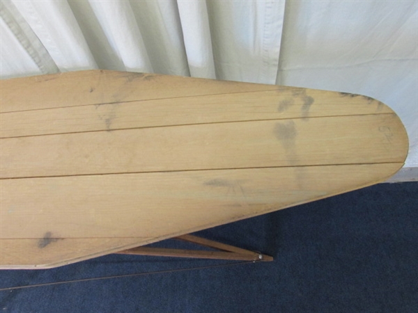 VINTAGE WOODEN IRONING BOARD