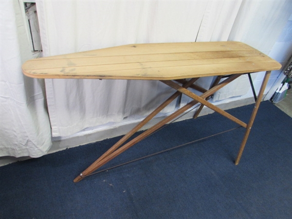 VINTAGE WOODEN IRONING BOARD