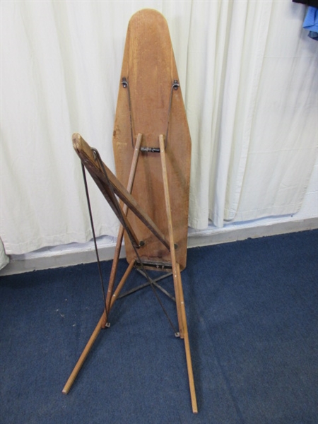 VINTAGE WOODEN IRONING BOARD