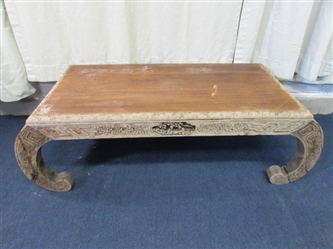 ANTIQUE ASIAN COFFEE TABLE - HAS BEEN REPAIRED