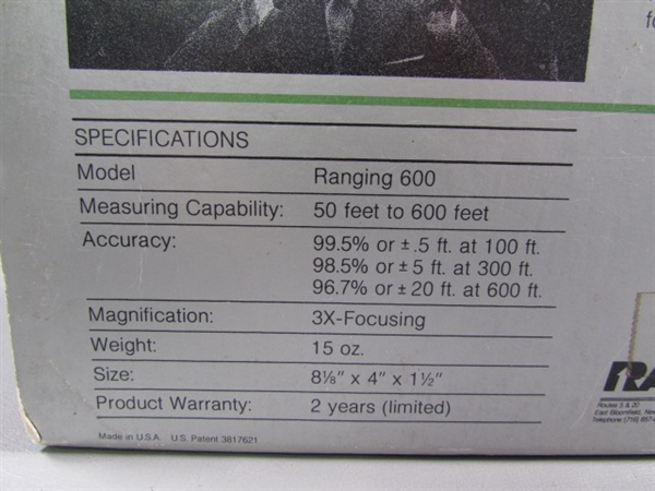 RANGING' OPTICAL TAPE MEASURE