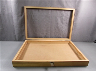 WOODEN JEWELRY DISPLAY CASE