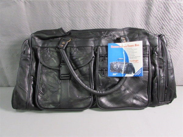 26 LEATHER TRAVEL/DUFFLE BAG - NEW