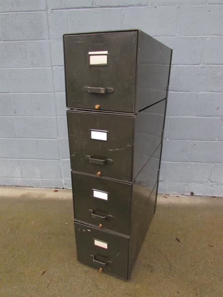 4 - ARMY OD INDIVIDUAL STACKABLE FILE DRAWERS