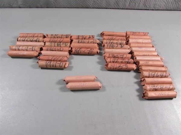 39 ROLLS OF US PENNIES 1959-65