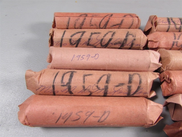 39 ROLLS OF US PENNIES 1959-65