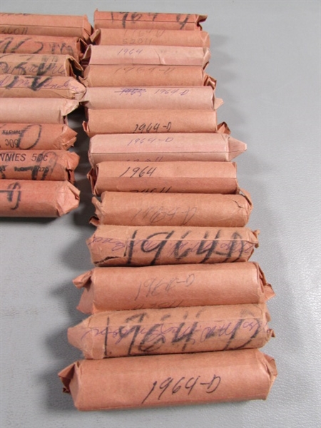 39 ROLLS OF US PENNIES 1959-65