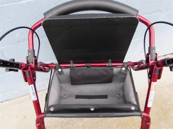 NOVA WHEELED WALKER W/STORAGE SEAT