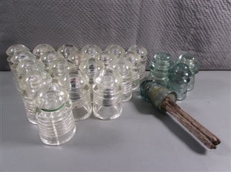 VINTAGE PYREX & MCLAUGHLIN GLASS INSULATOR COLLECTION