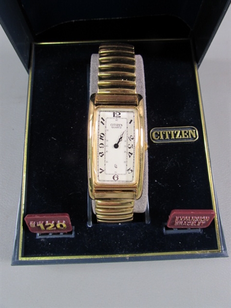 NEW OLD STOCK CITIZEN WATCH W/ELASTIC METAL BAND