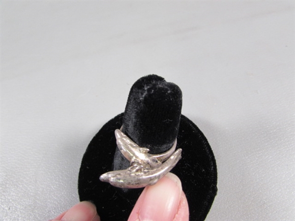 STERLING SILVER ARTICULATED DOLPHIN RING