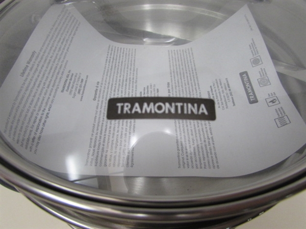 NEW TRAMONTINA DOUBLE BOILER/STEAMER & ASSORTED COOKWARE