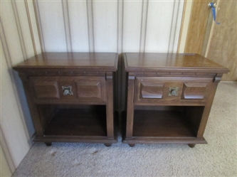 PAIR OF SINGLE DRAWER NIGHTSTANDS - SOLID WOOD W/DOVETAIL DRAWERS-MATCHES LOTS #62 & #63