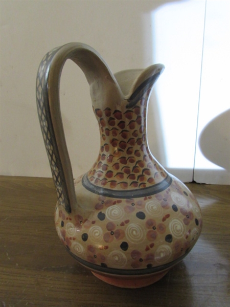 PAIR OF VINTAGE MEXICAN CLAY JUGS
