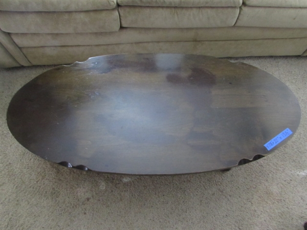 OVAL WOODEN COFFEE TABLE