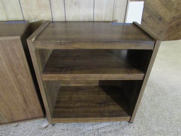 WHEELED STAND & MEDIA CABINET
