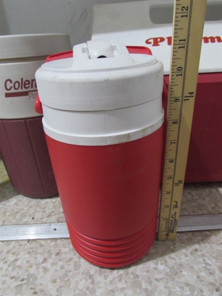 RED PLAYMATE COOLER & INSULATED DRINK THERMOS