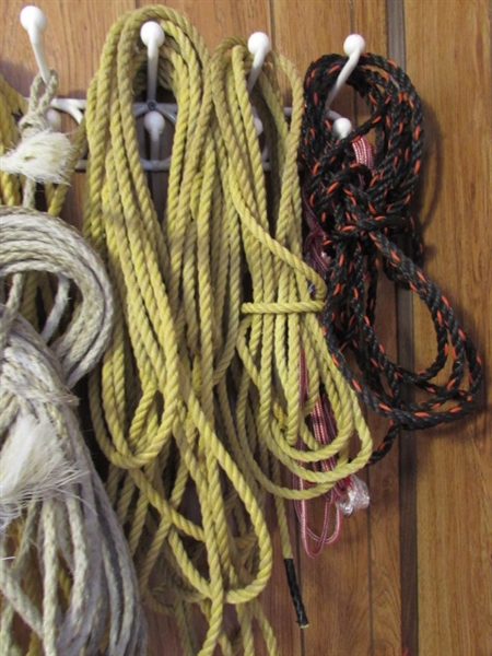 ASSORTED ROPE AND BUCKETS (EMPTY)