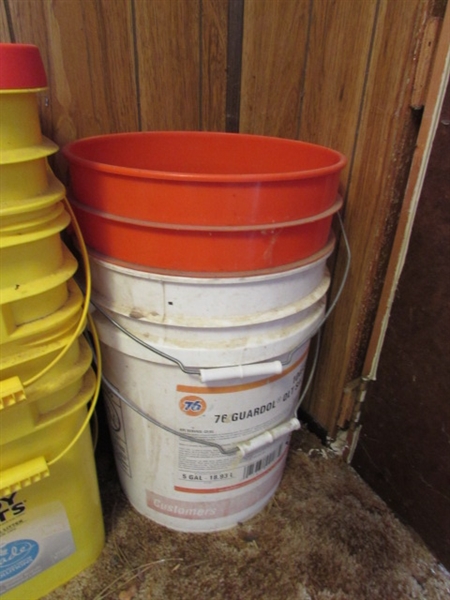 ASSORTED ROPE AND BUCKETS (EMPTY)