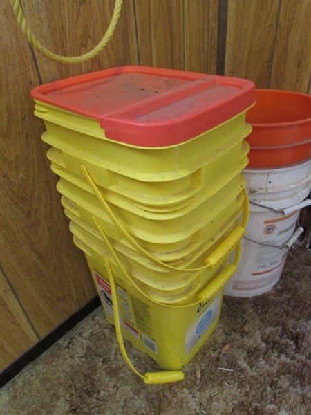 ASSORTED ROPE AND BUCKETS (EMPTY)