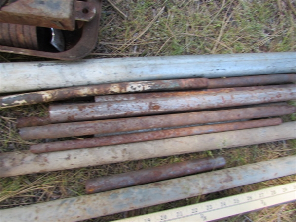 ASSORTED METAL RODS, PIPE & MORE