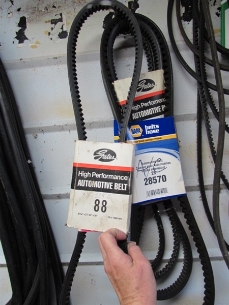 LARGE SELECTION OF AUTOMOTIVE BELTS - NEW & USED