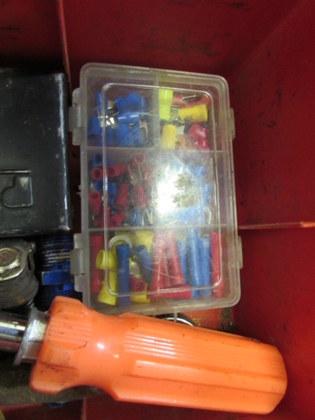 SMALL TOOLBOX FULL OF HAND TOOLS