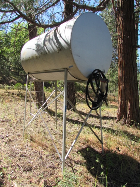 LARGE FUEL TANK W/STAND & PUMPS/HOSES