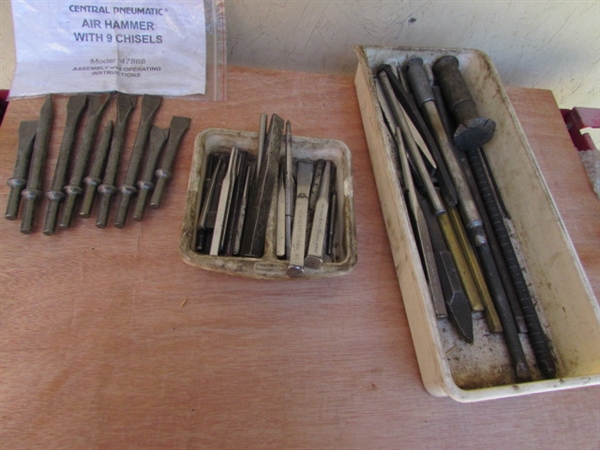 LARGE ASSORTMENT OF CHISELS & PUNCHES