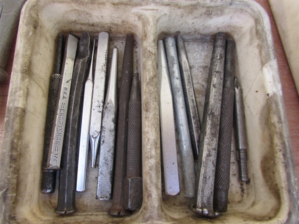 LARGE ASSORTMENT OF CHISELS & PUNCHES