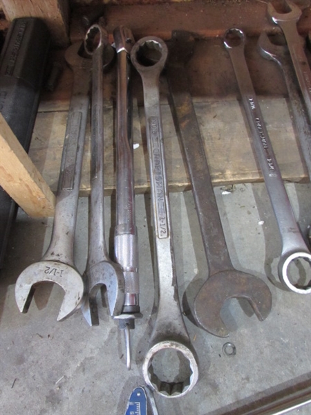 LARGE COMBINATION WRENCHES & 3 TORQUE WRENCHES