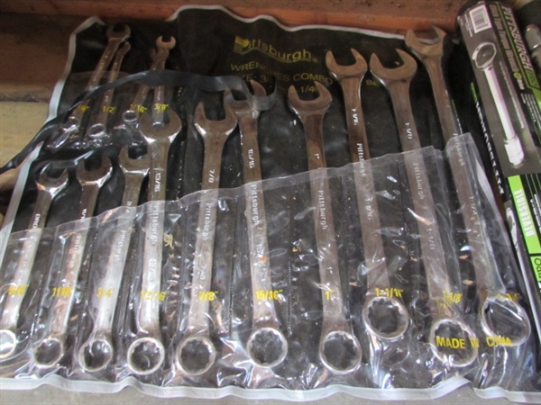 LARGE COMBINATION WRENCHES & 3 TORQUE WRENCHES