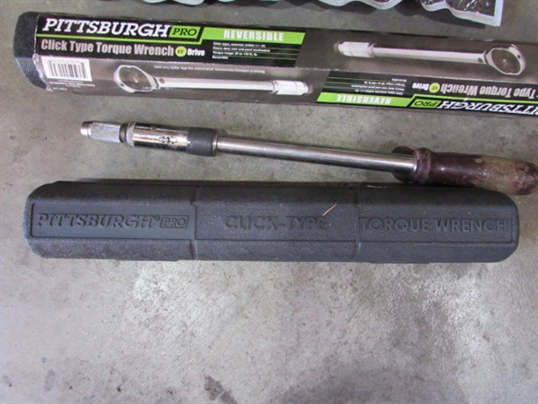 LARGE COMBINATION WRENCHES & 3 TORQUE WRENCHES