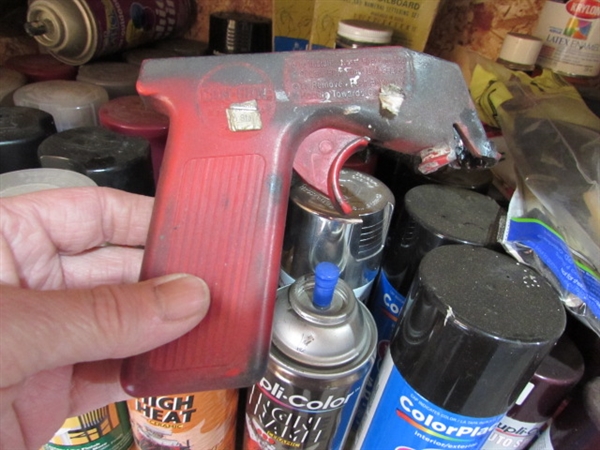 LARGE ASSORTMENT OF SPRAY PAINT, TOUCH UP PAINT & MORE