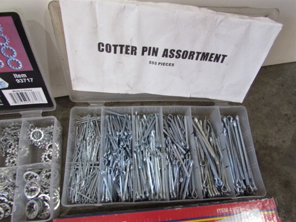 COTTER PINS, SNAP RING PLIERS, WASHERS, KEY SETS & MORE