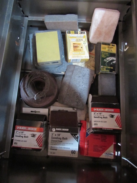 2-DRAWER FILING CABINET WITH SANDING SUPPLIES