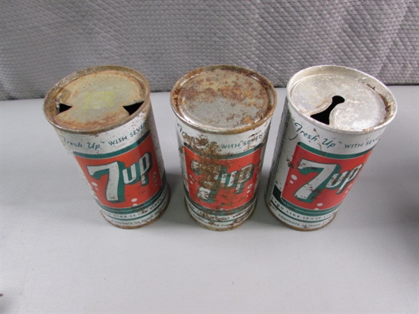COLLECTION OF VINTAGE SODA & BEER TIN CANS