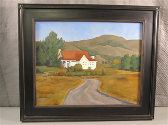 ORIGINAL OIL ON PANEL "AT THE RANCH" BY JILL SEE