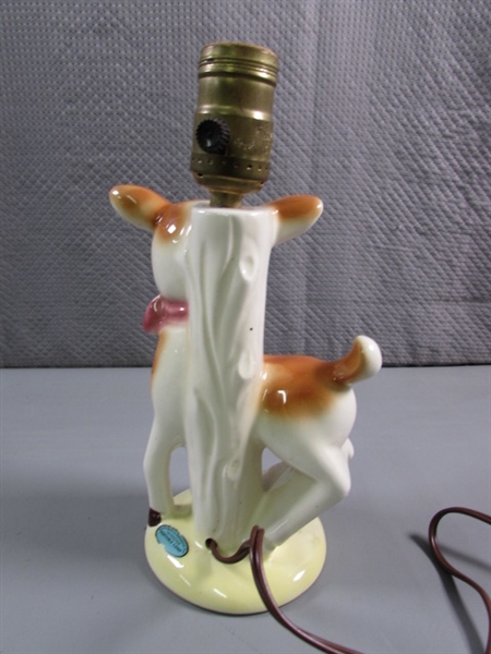 VINTAGE 1950'S BAMBI FAWN TABLE LAMP - WORKS