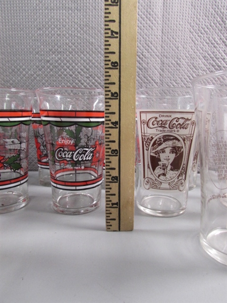 16 VINTAGE STYLE SODA FOUNTAIN COCA-COLA GLASSES