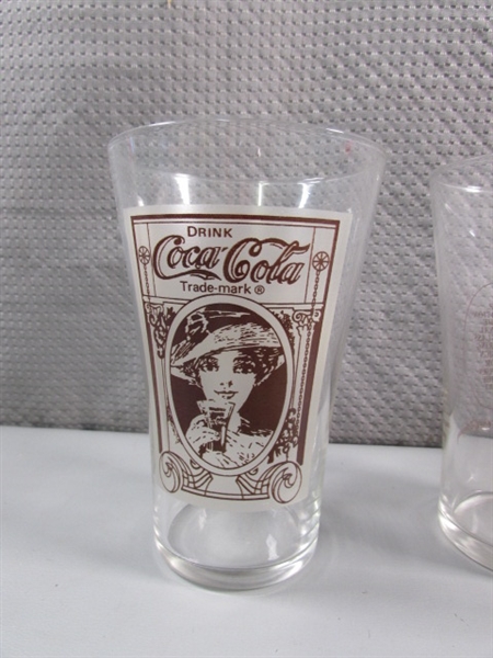 16 VINTAGE STYLE SODA FOUNTAIN COCA-COLA GLASSES