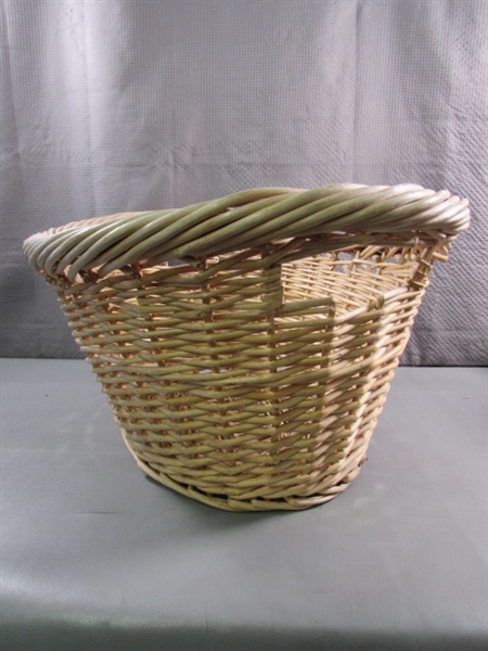PAIR OF WICKER LAUNDRY BASKETS
