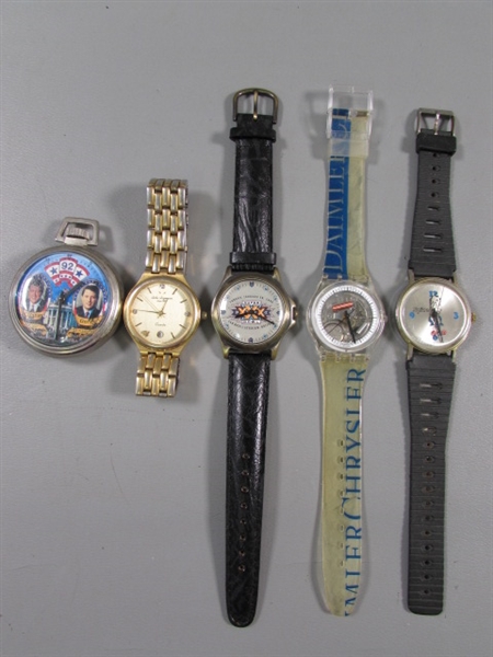 4 VINTAGE WATCHES & A POCKET WATCH
