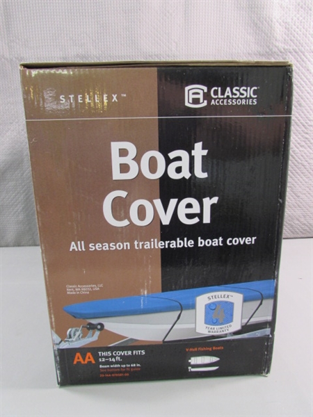 NEW - CLASSIC ACCESSORIES V- HULL BOAT COVER